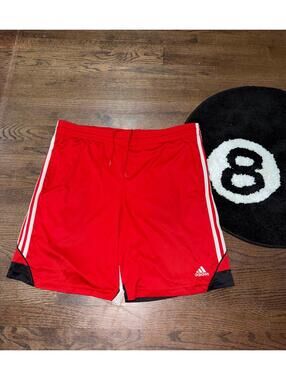 Adidas Climalite Red Climalite Athletic Shorts Soccer FC Mens MD Vintage Y2K 90s